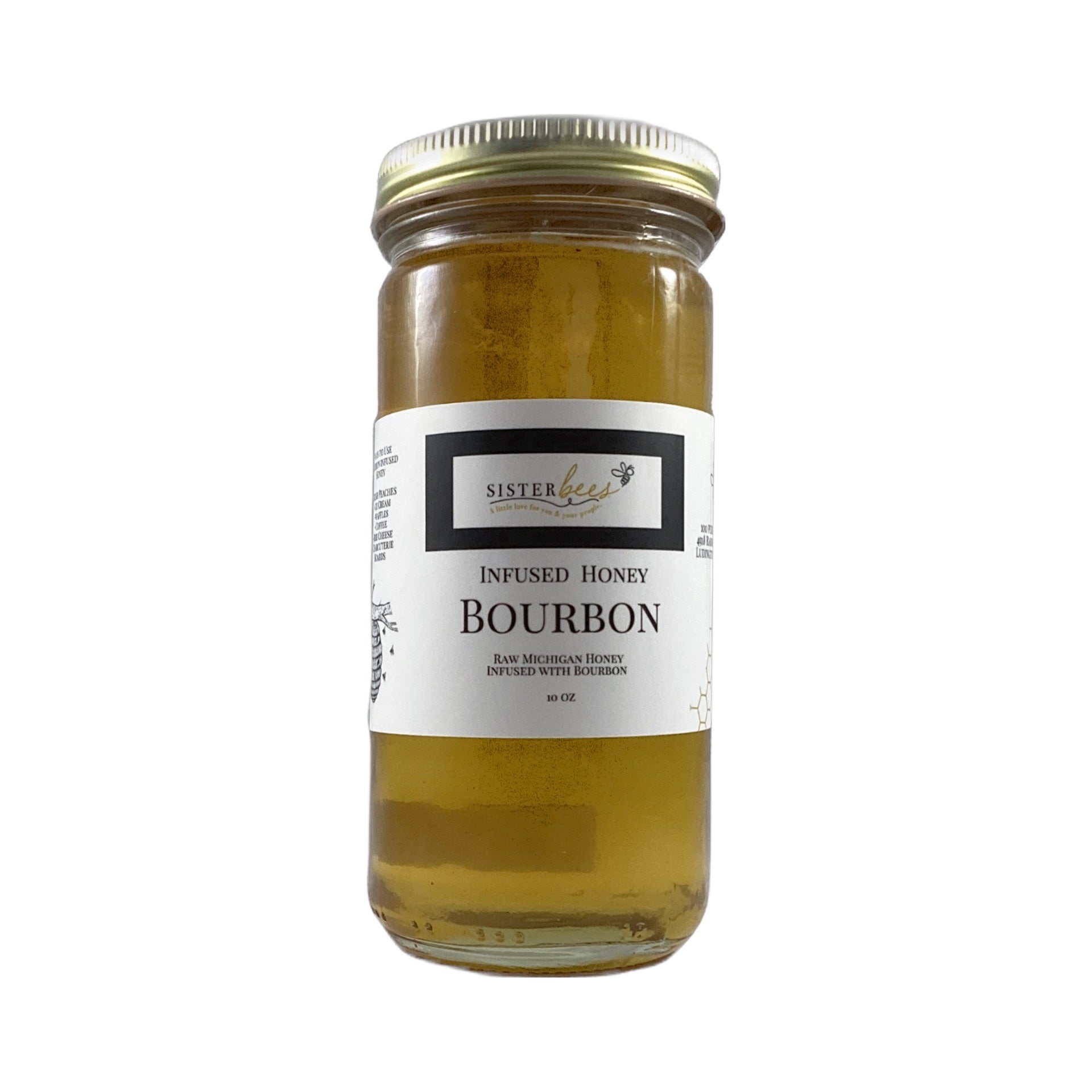 Sister Bees Bourbon Infused Honey 10oz Fromage llc